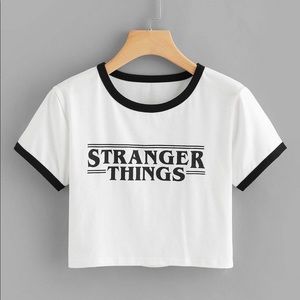 white top t-shirt Stranger Things